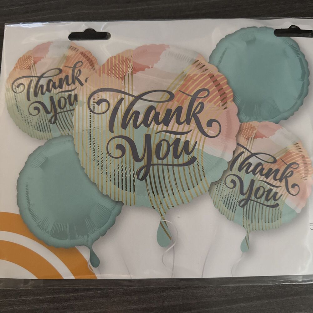Anagram Thank You Bouquet 5 Decorative Balloons